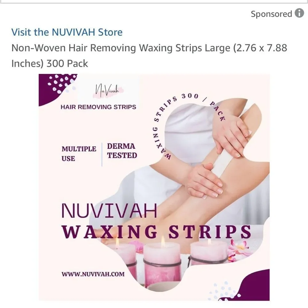 Non-Woven Hair Removing Waxing Strips Large (2.76 x 7.88 Inches) 300 Pack